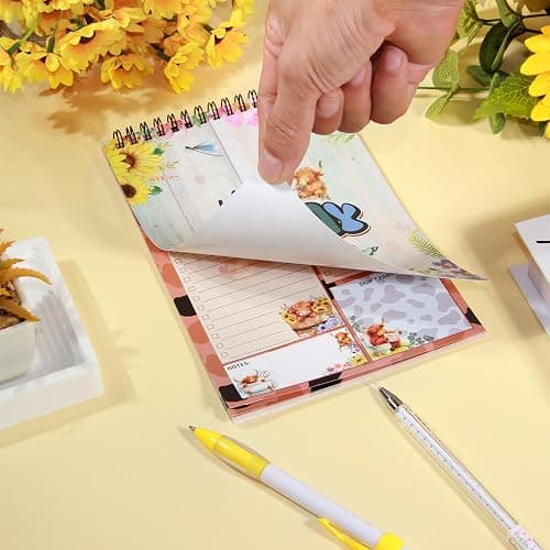 snaxuda To Do List Notepad - Highland Cow Spiral Memo Pads Work Planner Reminder Daily Planner Pad for Desk Accessories Office Supplies Work School,80 Sheets thumbnail 7