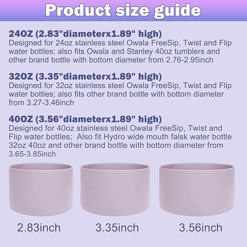 WK IEASON 2Pcs Silicone Water Bottle Boot for Owala 32oz, Protective Flask Bottom Cover Base for Owala FreeSip Twist and Flip Flask Bottles (Clearx2, 32OZ) thumbnail 6
