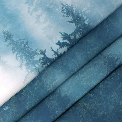Green Foggy Wall Tapestry W80"xL60", Forest Themed Twilight Decorations thumbnail 3