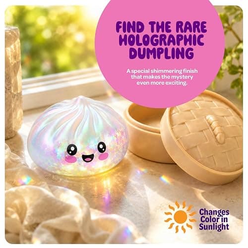 Glitter Dumpling Squishy Mystery Box - UV Color-Changing - Squishies Toys | Squeeze Toy - Squishys Big Dumplings Fidget Stress Sensory Toys - Gifts for Kids, Teens, Girls, Boys - Desk Toy thumbnail 5