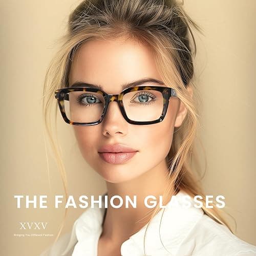 XVXV Reading Glasses for Women Men - Blue Light Blocking Readers Oversize Oprah Square Anti Glare/Eyestrain Spring Hinge thumbnail 2