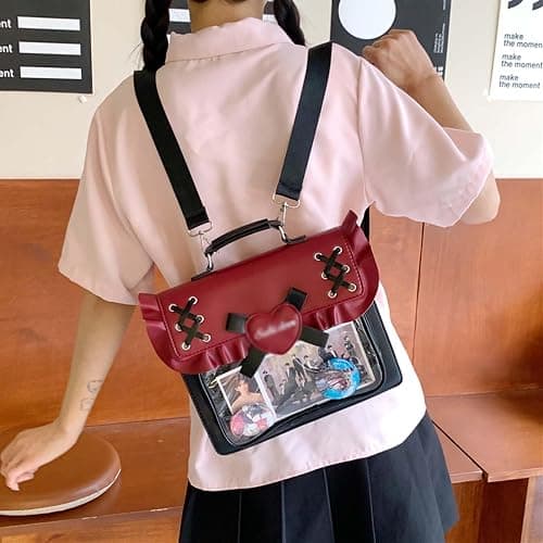 KeAiDMon Y2k itabag versatile pin display shoulder bag JK style badge display backpack suitable for women thumbnail 2