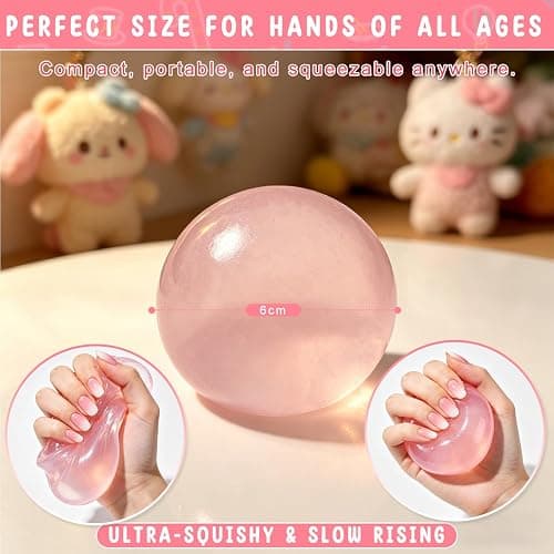 2PCS Coconut Oil Squishy, Coconut Oil Stress Ball, Slow Rising Squishy, Non-Sticky, Easy to Clean, Improving Focus, Or Easing Tension During Study, Work, Or Relaxation (Pink+Blue) thumbnail 4