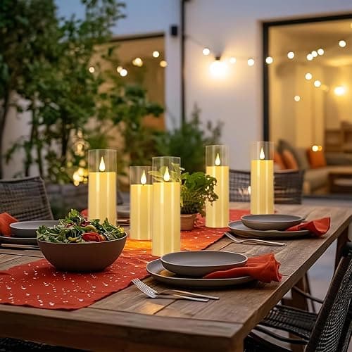 CAKETYCG 24-Pack LED Flameless Candles(14/16/18cm) with 4 Timers Remote - 3D Flickering Flame, Clear, Perfect Decor for Home & Events. thumbnail 9