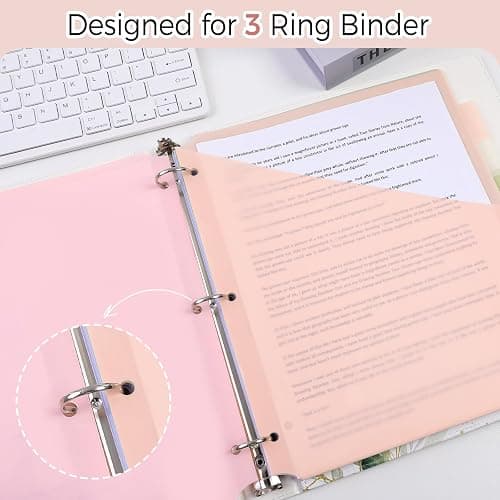 SKYDUE Pastel Binder Dividers with Pockets – 8-Tab Durable Plastic Dividers for 3-Ring Binder, Single Pocket File Organizers with Matching Label Stickers thumbnail 4