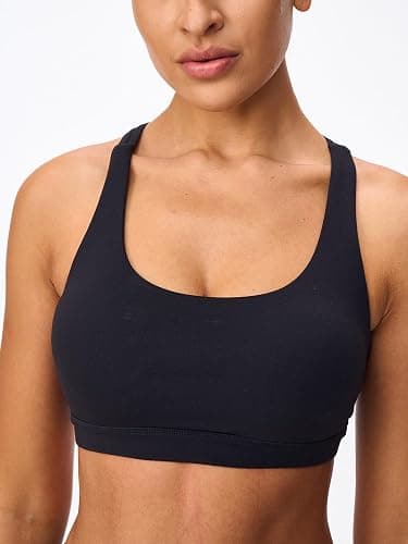 Omwilddo Women's Strappy Sports Bras Light Compression Crop Criss Cross Back Padded Workout Yoga Bra Supportive U Neckline thumbnail 6