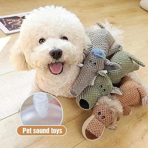 ROWPOZ Dog Plush Toys for Aggressive Chewers, 2026 New Indestructible Dog Squeaky Toys Dogs Puppy Chew Toys, Durable Chew Toys Dogs Plush Toy to Keep Them Busy (Yellow Lion) thumbnail 4