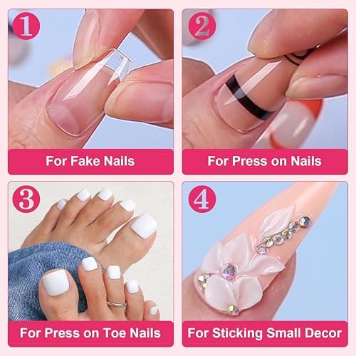 Makartt Brush-On Nail Glue for Press On Nails and Tips:Air Dry, 7ML,3 Packs | No UV lamp needed, 5-10s quick dry, built-in brush, HEMA-free & TPO-free for sensitive skin, Both for Clear & Opaque Nails thumbnail 5
