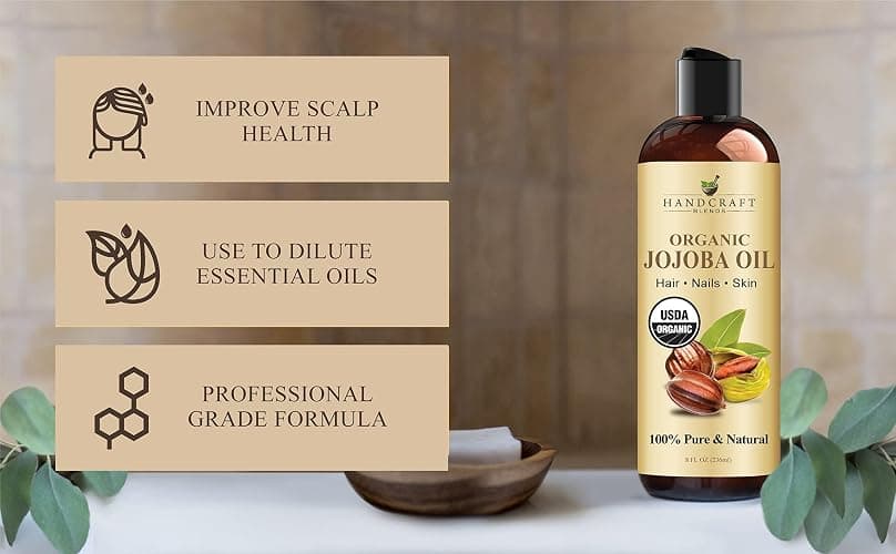 Handcraft Blends USDA Organic Jojoba Oil - Cold-Pressed 236 ml - 100% Pure and Natural - Premium Grade Carrier Oil for Skin and Hair - Hair and Body - Hexane-Free thumbnail 4