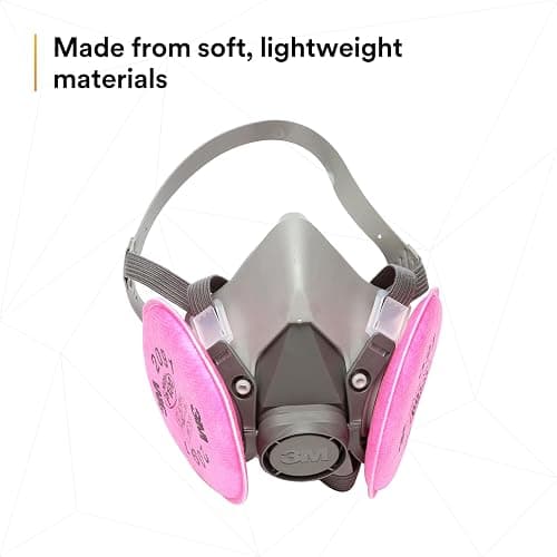 3M Half Facepiece Reusable Respirator Assembly Kit 6191, Size Small, P100, Lightweight, Comfortable, Easy to Adjust, Includes 2091 Particulate Filter, Welding, Soldering, Asbestos thumbnail 2
