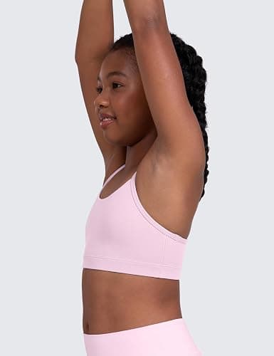 CRZ YOGA Girls Butterluxe Y Back Sports Bra - Yoga Athletic Casual Tops Scoop Neck Spaghetti Strap Padded Crop Kids Teen thumbnail 4