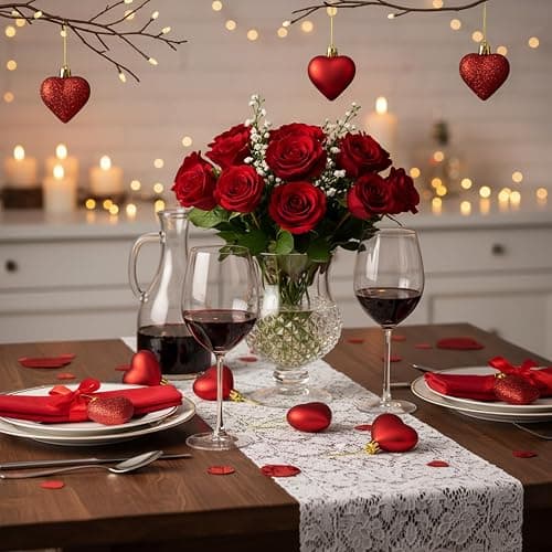 Skylety 30 Pieces Christmas Heart Ornaments, Heart Shaped Decorations Tree Hanging Baubles for Xmas Valentine Wedding Anniversary, 3 Styles 2 Size (Red) thumbnail 7