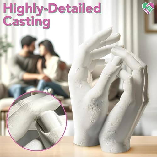 Luna Bean Hand Casting Kit – The Original Hand Mold Kit for Couples – Gifts for Him and Her - Anniversary Engagement Birthday Gifts for Women Men Mom Wife Boyfriend Girlfriend Wedding Bridal Shower thumbnail 5