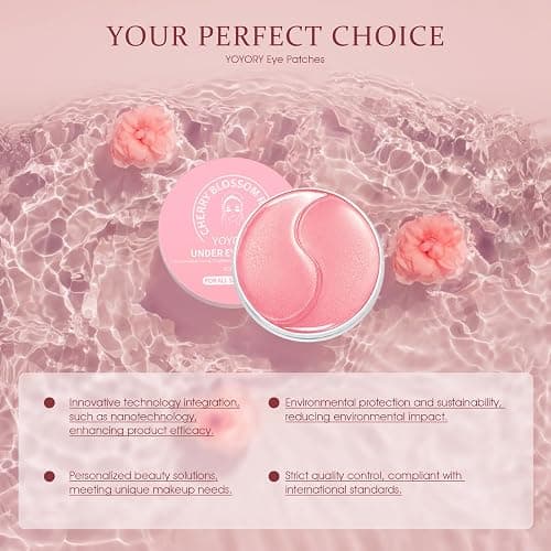 YOYORY Under Eye Patches Masks - for Fine Lines with Collagen and Hyaluronic Acid, Dark Circles,Eye bags,and Fade Wrinkles, puffiness Smoothing Skin Care Treatment for Women and Men, (60 Pcs) Pink thumbnail 6