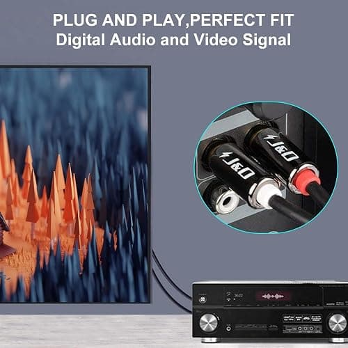 J&D 1/4 inch TRS to Dual RCA Audio Cable, Gold Plated Copper Shell Heavy Duty 6.35mm 1/4 inch Male TRS to 2 RCA Male Stereo Audio Y Splitter Cable, 3 Feet thumbnail 4