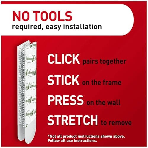 Command Large Picture Hanging Strips - Damage Free Wall Hangers for Back to School Dorm Organization - 14 White Adhesive Pairs (28 Strips) thumbnail 5