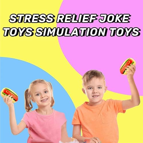 2pcs Hot Dog Squeezes Toys, Cute Soft Squishys Fidget Food Toys Anxiety Relief for Kids Adults Gifts thumbnail 2