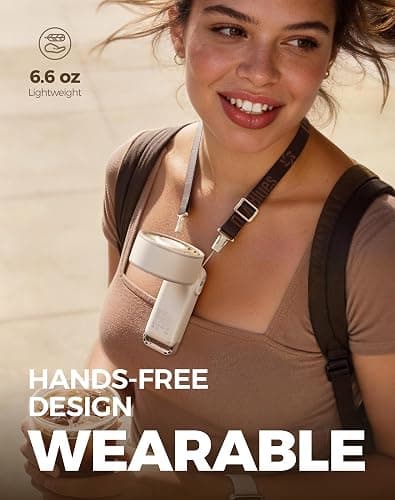 Diveblues Portable Handheld Fan, 7.4m/s High Speed Turbo Fan, 180° Foldable 4-in-1 Personal Neck Fan Carabiner Clip, 100 Speed Stepless Control, USB-C Rechargeable for Travel, Makeup Hot Flashes,D6036 thumbnail 4