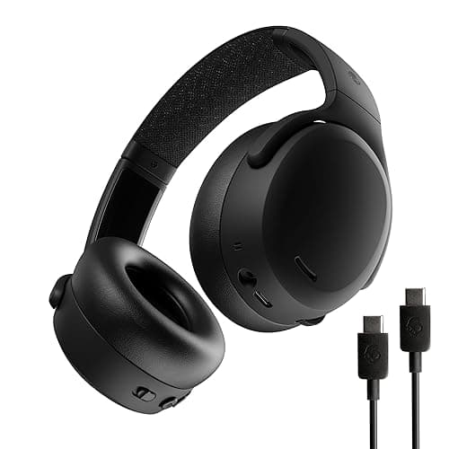 Skullcandy Crusher ANC 2 Wireless Over-Ear Bluetooth Headphones with Extra USB-C Charging Cable, Multi-Sensory Bass, Active Noise Cancelling, 60 Hours Battery, Microphone iPhone Android - True Black - Image 1