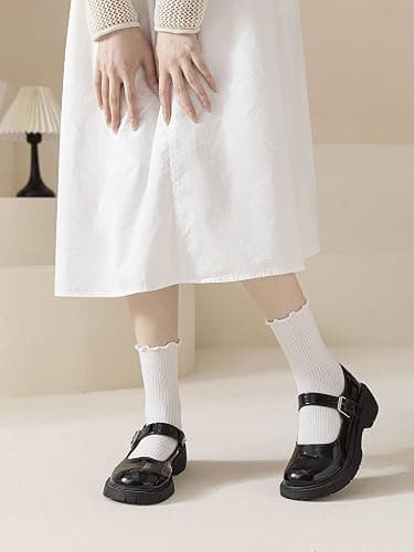 ACCFOD Womens Ruffle Socks Cute Frilly Ankle Socks Quarter Crew Socks for Women Girl thumbnail 3