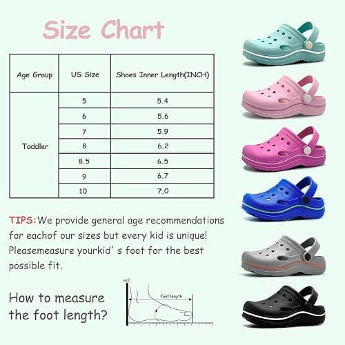 Nedaan Toddler Girls Boys Clogs Classic Garden Shower Beach Pool Swim Slip on Sandals Slides Children Kid Cute Water Shoes thumbnail 7