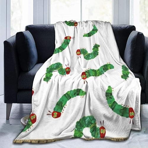 Sonernt Throw Blanket for/Couch/Bed Plush Blankets and Throws Very Hungry Caterpillar Flannel Fluffy Warm Cozy Blanket for Kids Girl Boy Dad Mom,60x80 Inches - Image 1