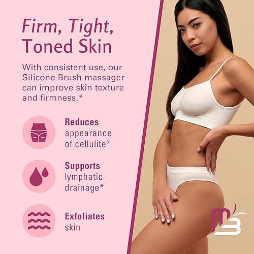 Anti Cellulite Brush, Massager & Body Scrubber for Toning & Firming by M3 | Silicone Cellulite Brush for Thighs & Butt Firming, Skin Smoothing, Exfoliating, Circulation, Hair & Scalp Massage thumbnail 4