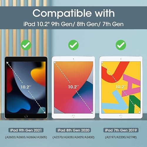 ProCase Hülle für iPad 9./8./7. Generation 10,2 Zoll 2021 2020 2019, Schutzhülle Smart Case Cover Kompatibel mit iPad 9/8/7 -Navy - Navy thumbnail 2