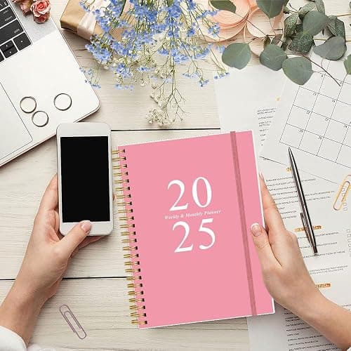 2025 Planner - Weekly & Monthly Planner Spiral Bound, Planner 2025 from January 2025 - December 2025 with Monthly Tabs, Inner Pocke, 6.4" x 8.5", Pink - 6.4" x 8.5" - Pink thumbnail 7