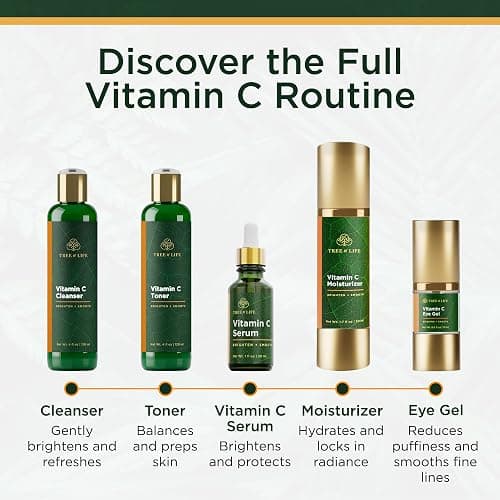 Tree of Life Beauty Vitamin C Skin Care Set, Skin Brightening Face Oil for Dark and Age Spots, Facial Serums for Dry and Sensitive Skin with Hyaluronic Acid & Vitamin E for Soft Smooth Skin, 1 Fl Oz thumbnail 7