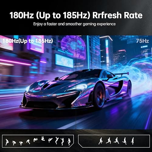 KTC 32 Inch Curved Gaming Monitor, 2K 180Hz Computer Monitor, Up to 185Hz, QHD 1500R PC Monitor 1ms with Adaptive Sync, DisplayPort/HDMI/USB, VESA Wall Mount, Tilt Adjustable, H32S5 thumbnail 2