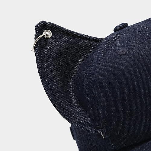 Y2K Fox Ears Baseball Cap with Iron Ring Unisex Denim Dad Hat Animal Ears Grunge Aesthetic Hat thumbnail 4