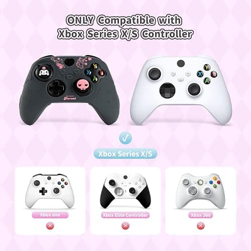 Kuitmor Controller Cover Skin for Xbox Series X/S,Soft Silicone Anti-Slip Protective Cover Skin Case Compatible with Xbox Controller with 2 Thumb Grip Caps - KLM thumbnail 2