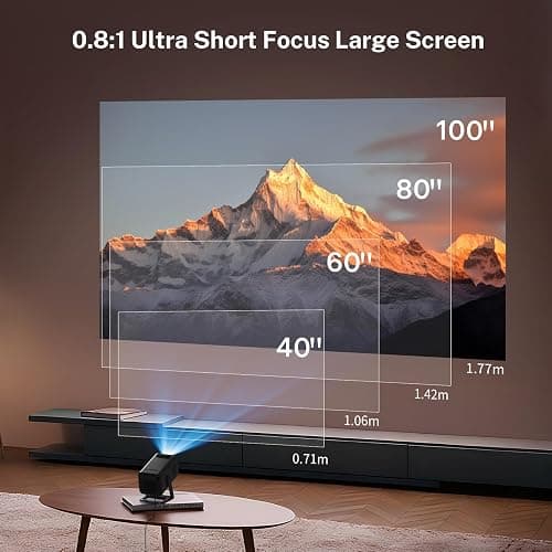 Mini Portable Projector Projecteur Portatif for Bedroom with WiFi and Bluetooth 1080P 4K Support Smart Android 14 OS Auto Keystone Compatible with Netflix, YouTube, Prime Video WEMI X1 thumbnail 7
