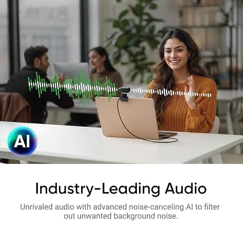 Insta360 Link 2 - PTZ 4K Webcam for PC/Mac, 1/2" Sensor, AI Tracking, HDR, AI Noise-Canceling Mic, Gesture Control for Streaming, Video Calls, Gaming, Works with Zoom, Teams, Twitch & More thumbnail 3