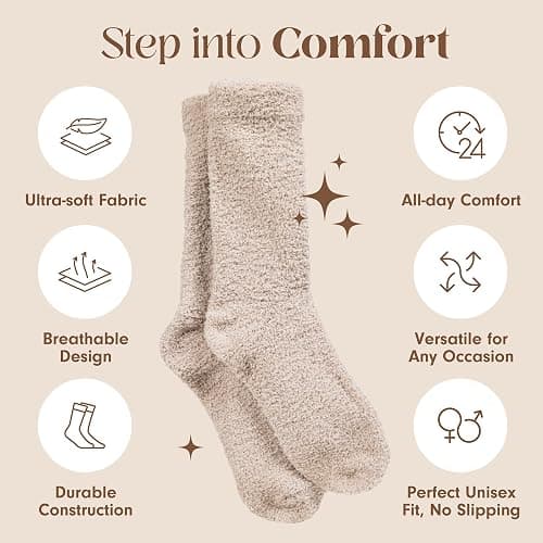 Unboxme Gifts Warm & Cozy Ultra-Luxe Cloud Sock for Women & Men - Super Soft Luxurious Fabric Sleep Socks thumbnail 3