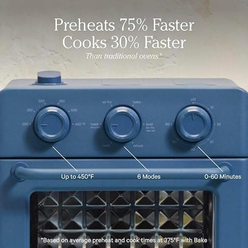 Our Place Wonder Oven | 6-in-1 Air Fryer & Toaster Oven with Steam Infusion | Compact, Countertop Friendly, Fast Preheat, Multifunctional | Air Fry, Toast, Roast, Bake, Reheat & Broil | Blue Salt thumbnail 5