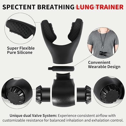 Spectent Breathing Trainer for Portable Lung Trainer, Breathing Resistance Trainer for Daily Fitness Training, Breathing Trainer for Lungs Different Fitness Needs & Easy to Clean. thumbnail 3
