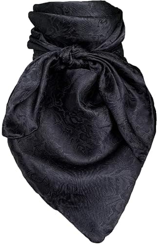 Wyoming Traders Jacquard Cowboy Wild Rag 100% Silk Scarf Bandana L 34.5" and XL 42" - Image 1