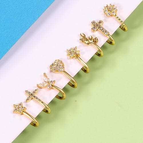 TAMHOO 25 Pcs Multi-Style Fake Nose Rings for Women and Men -Gold Plated Copper African Nose Cuff Non Piercing for Teen Grirls - Nice Gift for Her on Birthday/Valentines Day/Christmas thumbnail 3