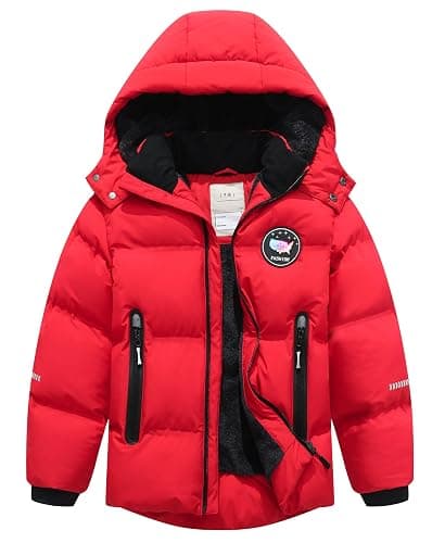 BYLESIN Kids Boy's Winter Coat Fleece Lined Waterproof Jacket Puffy Cotton Coat Thick Hooded Down Outdoor Coats - Image 1