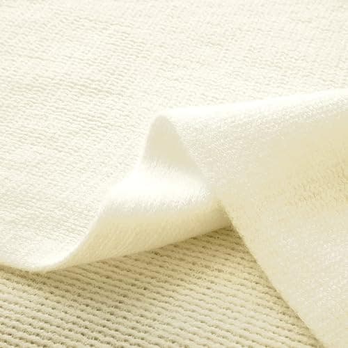 Vonty Ivory White Knitted Blanket with Tassels Fringe 50" x 60", Super Soft Knit Throw Blanket, Farmhouse Decorative Lightweight Blanket for Couch, Sofa, Bed thumbnail 8