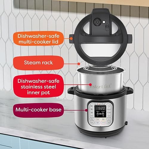 Instant Pot Duo 7-in-1 Multi-Cooker, Electric Pressure Cooker, Slow Cooker, Rice, Steamer, Sauté, Yogurt Maker, Warmer & Sterilizer, Includes App With Over 800 Recipes, Stainless Steel, 6 Quarts thumbnail 6