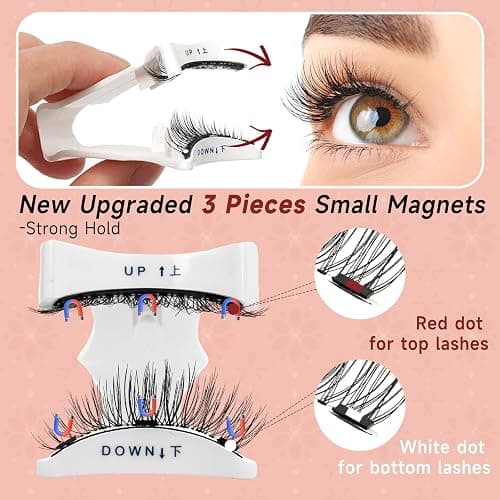 Higu clace Magnetic Eyelashes 1 Pairs Magnetic Eyelashes with Applicator Soft Magnetic Lashes Natural Look Wispy Magnet Lashes Without Eyeliner Easy to Wear and Remove (DJCX-A02) thumbnail 3