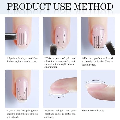 Double Rhythm 0.52 Oz Rubber Gel Polish Nail Strengthener Builder in a Bottle for Thickening Extension Hard Structure Glue (Nude Pink 8 in 1-3) thumbnail 7