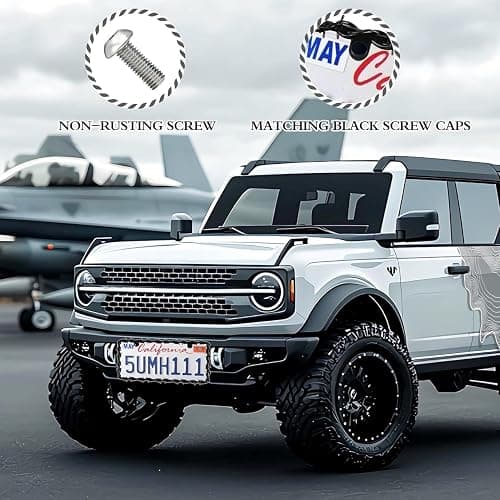 OPUHOHR 2Pcs Barbed Wire Design License Plate Frame, Universal | Car Frame with Screws, Personalized License Cars for Men and Women thumbnail 4