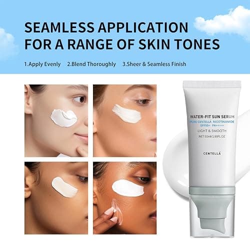 𝐶𝑒𝑛𝑡𝑒𝑙𝑙á Sunscreen SPF 50, Face Sun Screen Long-Lasting, Cen-tella Madagascar Sunscreen, Korean Skincare (Blue 2) - Blue 2 thumbnail 4