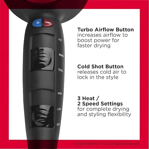 REVLON Turbo Hair Dryer with Advanced Ionic Technology, Ceramic Coating | Turbo Heat and Cold Shot Features, 1875 Watts for Fast Drying and Shine (Silver) thumbnail 3
