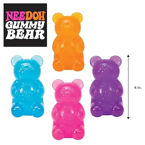 Schylling NeeDoh Gummy Bear - Sensory Fidget Toy with Jelly-Like Filling - 3.5" Tall - Colors May Vary (Pack of 1) thumbnail 5