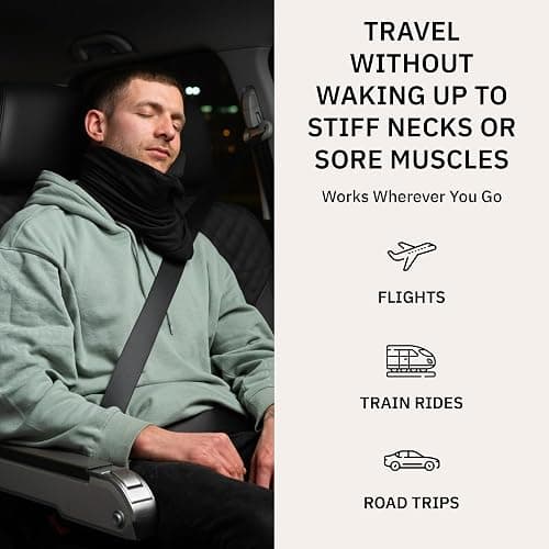 trtl Pillow - Scientifically Proven, Super Soft Neck Support Travel Pillow for Sleeping - Lightweight and Machine Washable - Ergonomic Design for Traveling on Airplanes, Cars, and Trains - Black thumbnail 5